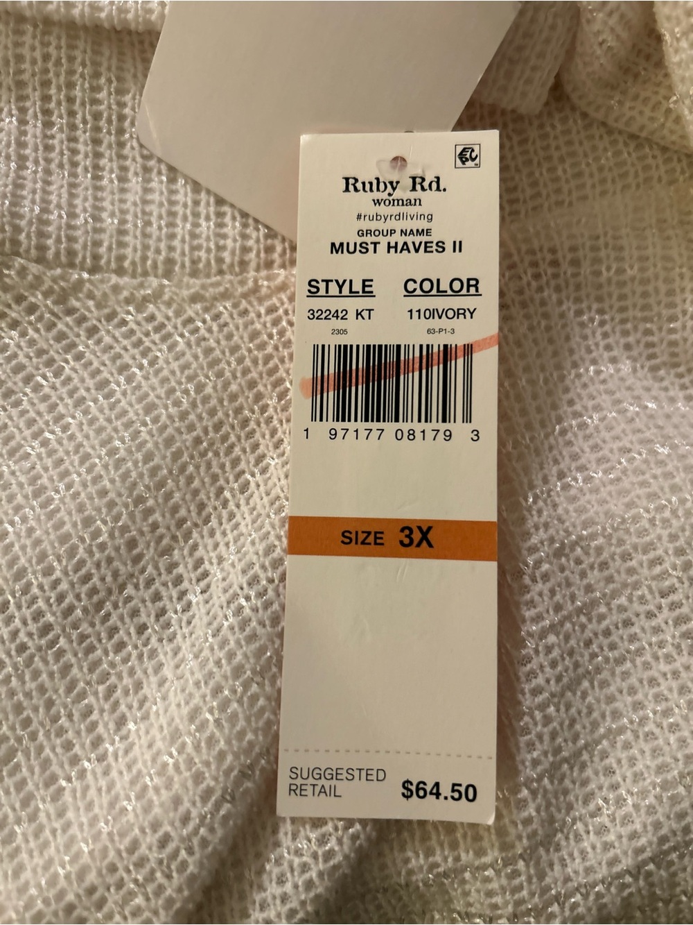Ruby Rd. Cream Cowl Neck Sweater - Picture 8 of 8